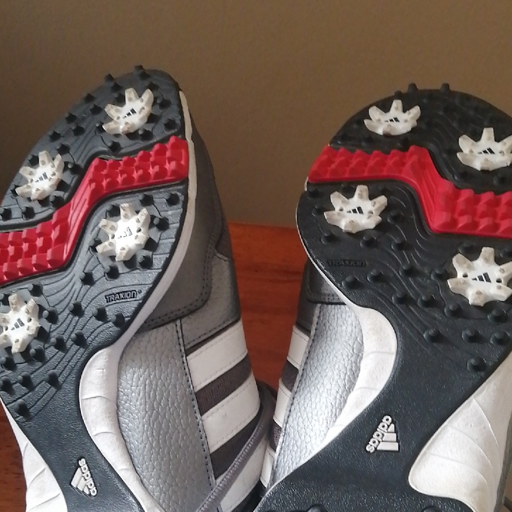 Adidas Men's Charcoal and White Sneakers - Picture 6 of 7